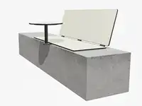 SIÈGE BIBI 130cm - avec tablette - Coloris HPL Solid Blanc