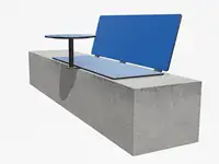 SIÈGE BIBI 130cm - avec tablette - Coloris HPL Néon Bleu