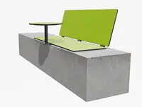 SIÈGE BIBI 130cm - avec tablette - Coloris HPL Néon Vert