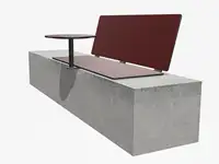 SIÈGE BIBI 130cm - avec tablette - Coloris HPL Rouge foncé