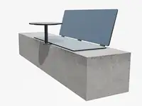 SIÈGE BIBI 130cm - avec tablette - Coloris HPL Bleu pâle
