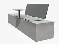 SIÈGE BIBI 130cm - avec tablette - Coloris HPL Pétrole pâle