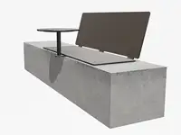 SIÈGE BIBI 130cm - avec tablette - Coloris HPL Brun terre foncé