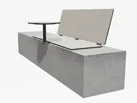 SIÈGE BIBI 130cm - avec tablette - Coloris HPL Sable pâle