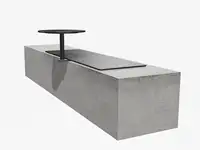 ASSISE BIBI 130cm - avec tablette - Coloris HPL Cloudy Anthracite