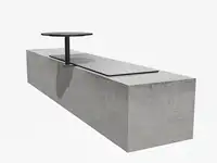 ASSISE BIBI 130cm - avec tablette - Coloris HPL Cloudy Gris