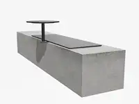 ASSISE BIBI 130cm - avec tablette - Coloris HPL Solid Anthracite