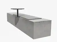 ASSISE BIBI 130cm - avec tablette - Coloris HPL Solid Gris