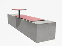 ASSISE BIBI 130cm - avec tablette - Coloris HPL Néon Rouge