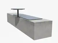 ASSISE BIBI 130cm - avec tablette - Coloris HPL Bleu foncé