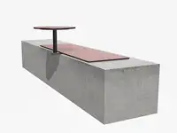 ASSISE BIBI 130cm - avec tablette - Coloris HPL Rouge pâle