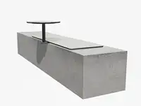 ASSISE BIBI 130cm - avec tablette - Coloris HPL Sable pâle