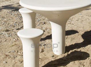 TABOURET AMOPLAY - béton lisse pigmenté blanc