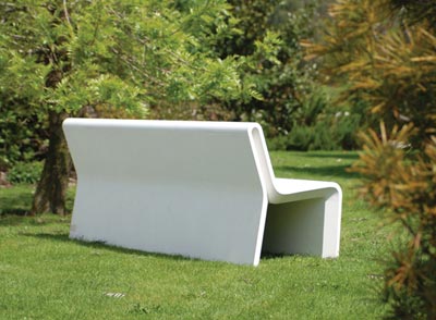 BANC AR PURO - béton lisse pigmenté blanc