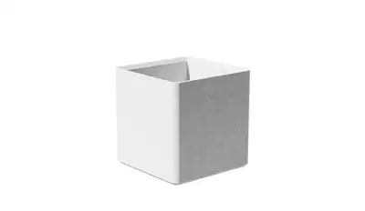 JARDINIÈRE CUBE AR PURO - béton lisse pigmenté blanc