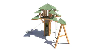 ARBRE CANOPÉE PLAYTREE L - avec toboggan et balançoire