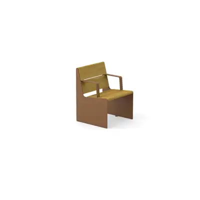 CHAISE HEY AVEC ACCOUDOIRS - acier Corten et pin nordique