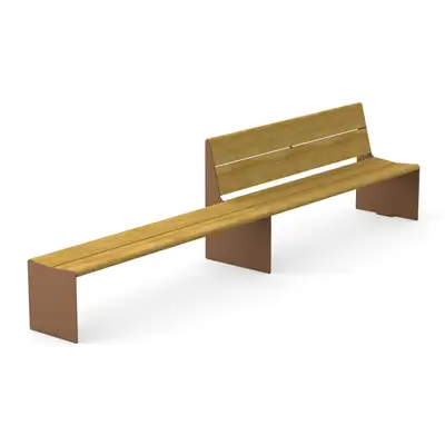 BANC COMBINÉ HEY - acier Corten et bois tropical