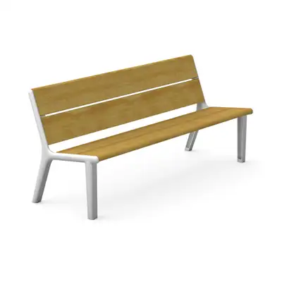 BANC MILOU - aluminium et bois tropical