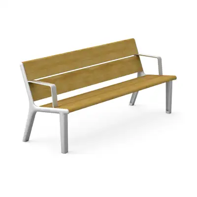 BANC MILOU AVEC ACCOUDOIRS - aluminium et pin nordique