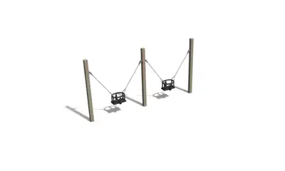 ELVERDAL : BALANÇOIRE DOUBLE 1,60m - chêne, ref ORG1308CY