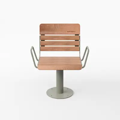 CHAISE PIVOTANTE HULA AVEC ACCOUDOIRS - frêne rétifié