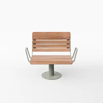 FAUTEUIL PIVOTANT HULA AVEC ACCOUDOIRS - frêne rétifié