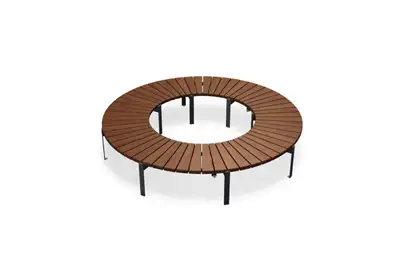 BANQUETTE RONDE JADA 2,50m - bois tropical