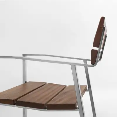 CHAISE LINN - frêne rétifié - acier inoxydable