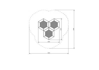 INTER-PLAY : ENSEMBLE DE TRAMPOLINES HEXO 3B, ref MA-SA-63