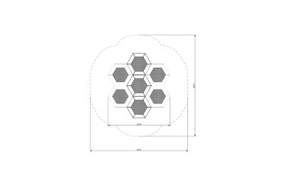 INTER-PLAY : ENSEMBLE DE TRAMPOLINES HEXO 7A, ref MA-SA-68