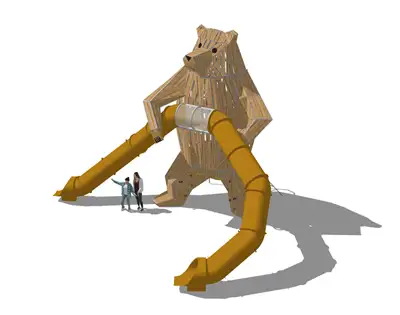 HOLZHOF : STRUCTURE DE JEU À GRIMPER OURS debout, ref XFY350