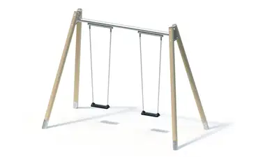 BALANÇOIRE DOUBLE (2,50m) - montants robinier lamellé-collé