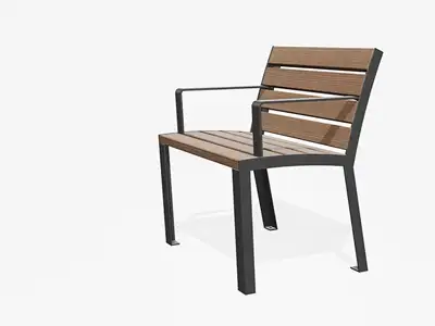 MIRAMONDO : CHAISE LA STRADA DOSSIER FERMÉ 65cm - avec accoudoirs, ref 1101.25