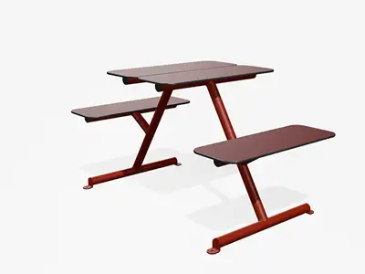 TABLE PIQUE-NIQUE BASSE FOUR & MORE - rouge