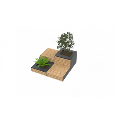 PARKLET PLAT-O-PARC 5 - module combiné jardinières et assises
