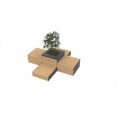 PARKLET PLAT-O-PARC 6 - module combiné jardinière et assises