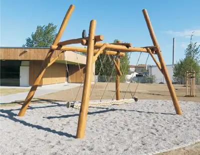 SPIELART : BALANÇOIRE CORDE - peinte, ref Q63