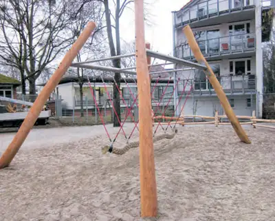 SPIELART : PORTIQUE BALANÇOIRE CORDE - cadre acier inoxydable, ref Q63B