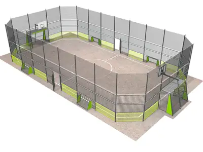 BUGLO PLAY : CITY STADE / TERRAIN MULTISPORTS - 2430x1272cm, ref BU-6406