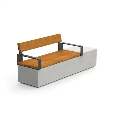 BANQUETTE LOG 210 ACCOUDOIRS - assise et dossier bois