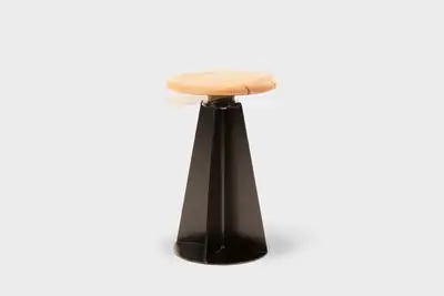 TABOURET SUME - bois tropical - pied rond