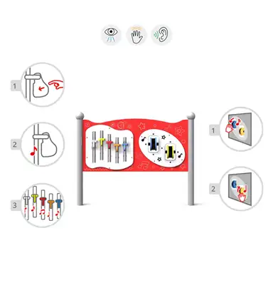 INTER-PLAY : PANNEAU LUDIQUE SENSORIEL DOUBLE PARO 1, ref FR-IN-17