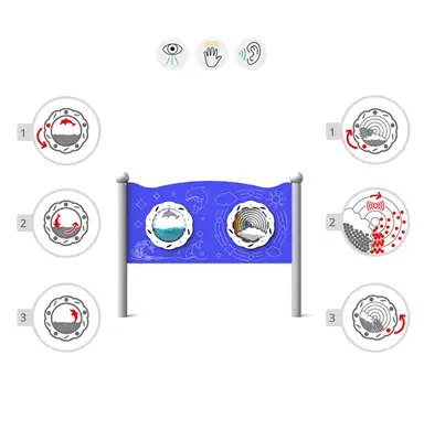 INTER-PLAY : PANNEAU LUDIQUE SENSORIEL DOUBLE PARO 6, ref FR-IN-22