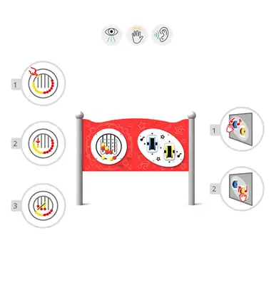 INTER-PLAY : PANNEAU LUDIQUE SENSORIEL DOUBLE PARO 10, ref FR-IN-26