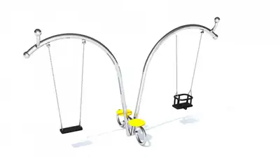 BALANÇOIRE DOUBLE ARCO 3 - siège bébé et siège plat - acier inoxydable