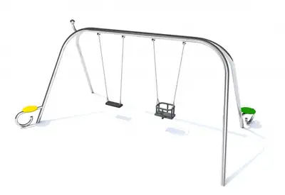 INTER-PLAY : BALANÇOIRE DOUBLE ENIRO 2 - sièges bébé - acier inoxydable, ref K304-B