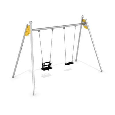BALANÇOIRE DOUBLE PENDOLO 3 - siège bébé et siège plat - acier inoxydable