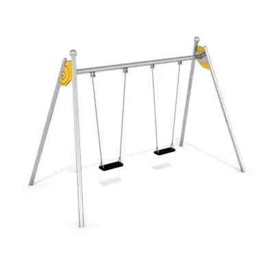INTER-PLAY : BALANÇOIRE DOUBLE PENDOLO 1 - sièges plats - acier inoxydable, ref K308-S
