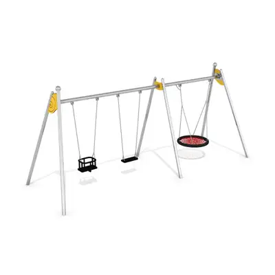 INTER-PLAY : COMBINAISON DE BALANÇOIRES KOMBINO 3 - acier inoxydable, ref K309-BS